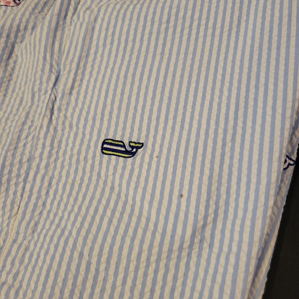 Vineyard Vines Light Blue Striped Shorts with Embroidered Whales - Picture 6 of 6
